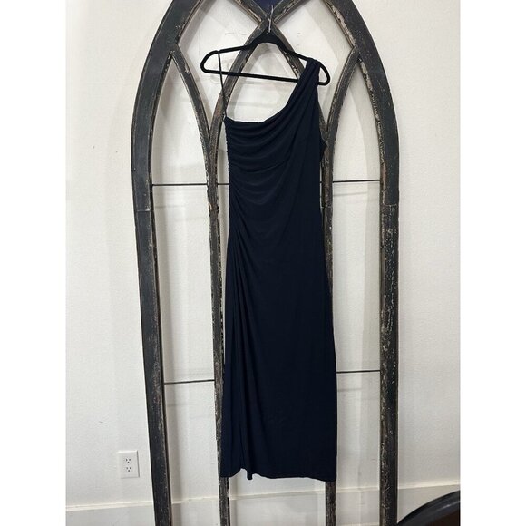 Lauren Ralph Lauren One Shoulder Evening Dress Rhinestone Embellished Sz 18 - Picture 2 of 7